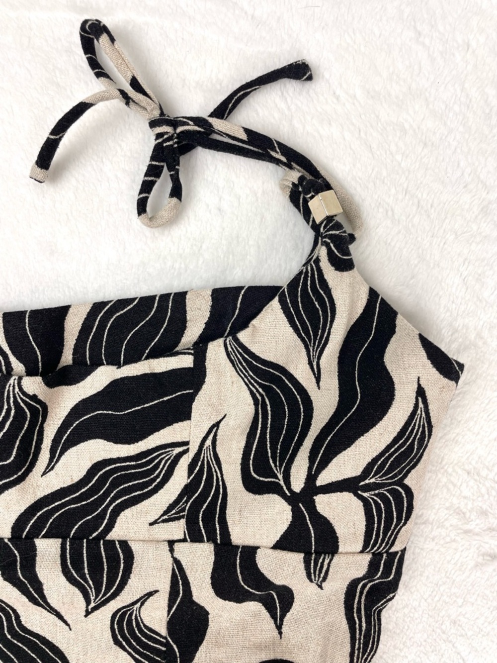 Zara Black & Cream Leaf-Print Two-Piece Set - Picture 4 of 8
